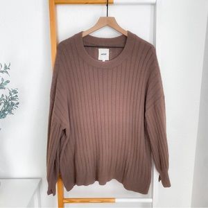 Aerie Brown Ribbed Sweatshirt